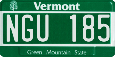 VT license plate NGU185