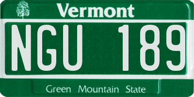 VT license plate NGU189