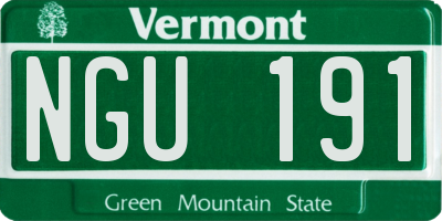 VT license plate NGU191