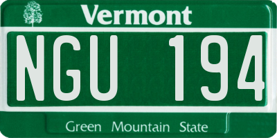 VT license plate NGU194