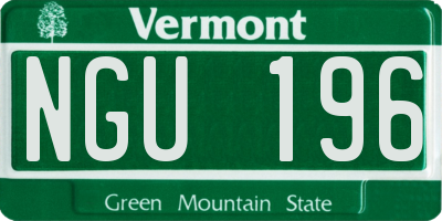 VT license plate NGU196