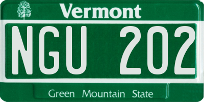VT license plate NGU202