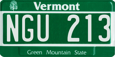 VT license plate NGU213