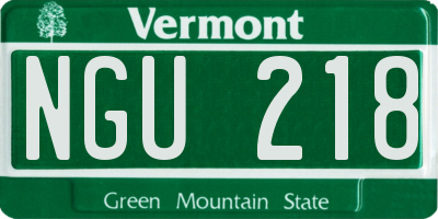 VT license plate NGU218