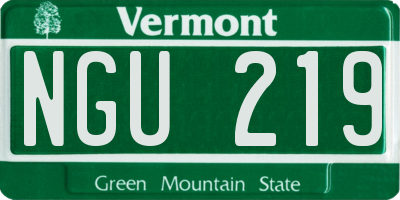 VT license plate NGU219