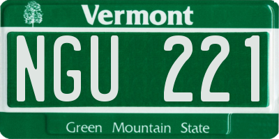 VT license plate NGU221