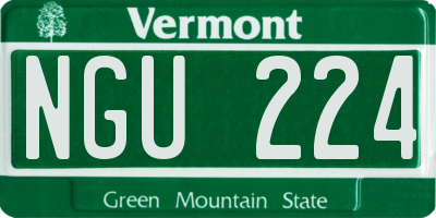 VT license plate NGU224