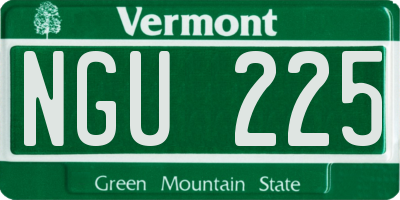 VT license plate NGU225