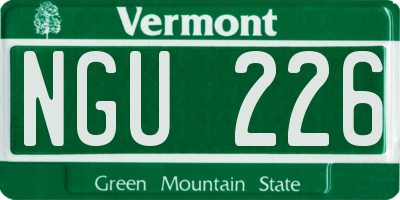VT license plate NGU226