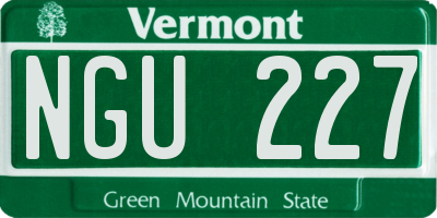 VT license plate NGU227