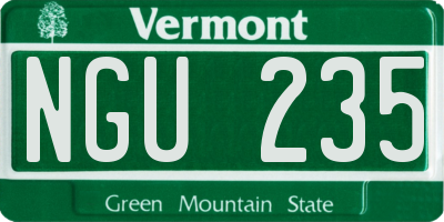 VT license plate NGU235