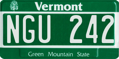VT license plate NGU242