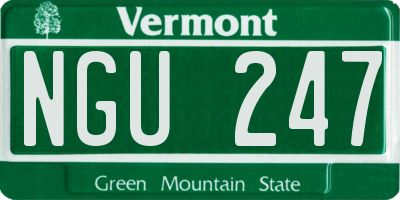 VT license plate NGU247