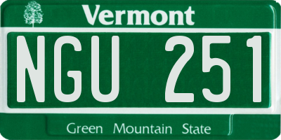 VT license plate NGU251