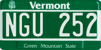 VT license plate NGU252
