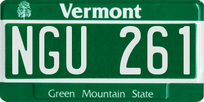 VT license plate NGU261