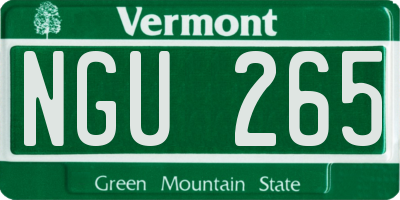 VT license plate NGU265