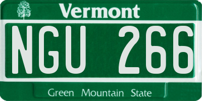 VT license plate NGU266