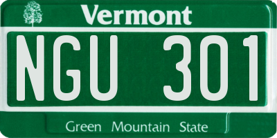 VT license plate NGU301