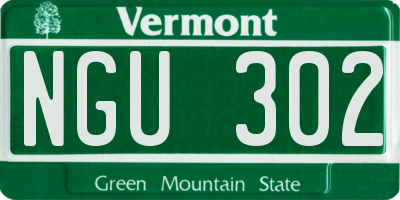 VT license plate NGU302