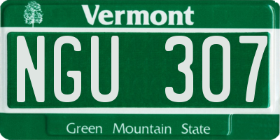VT license plate NGU307