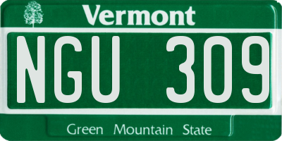 VT license plate NGU309