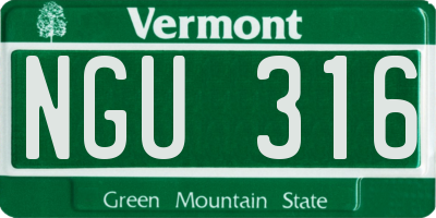 VT license plate NGU316