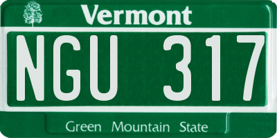 VT license plate NGU317