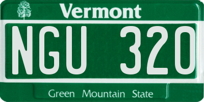 VT license plate NGU320