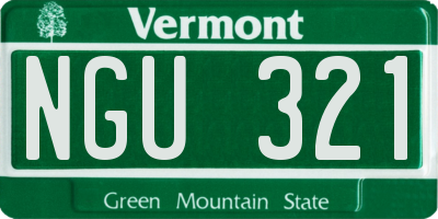 VT license plate NGU321
