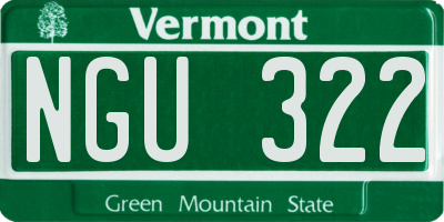 VT license plate NGU322