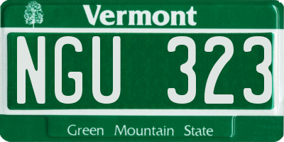 VT license plate NGU323