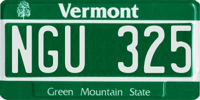 VT license plate NGU325