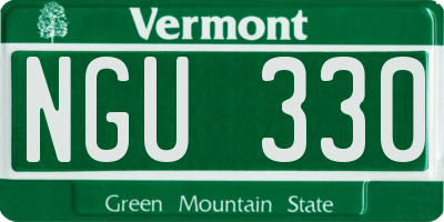 VT license plate NGU330