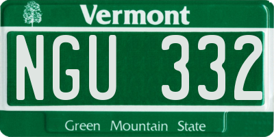 VT license plate NGU332