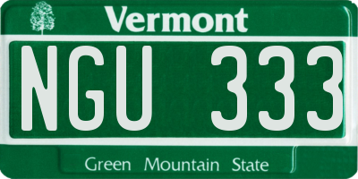 VT license plate NGU333