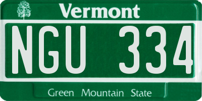 VT license plate NGU334