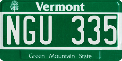 VT license plate NGU335