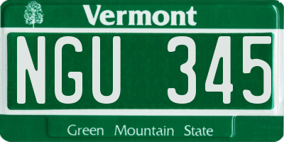 VT license plate NGU345