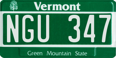 VT license plate NGU347