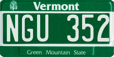 VT license plate NGU352