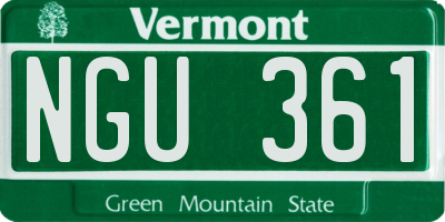 VT license plate NGU361