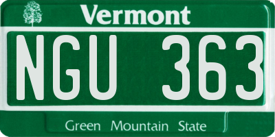 VT license plate NGU363
