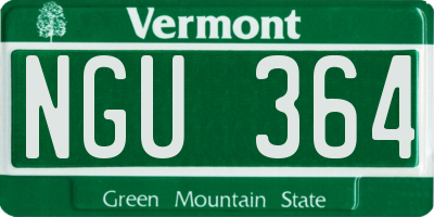 VT license plate NGU364