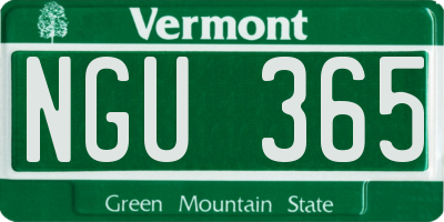 VT license plate NGU365