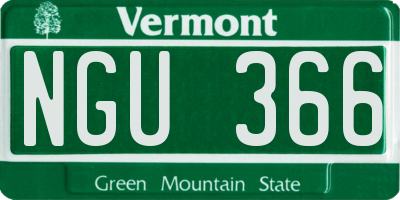 VT license plate NGU366