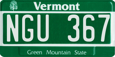 VT license plate NGU367