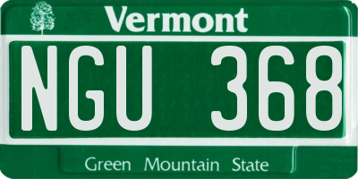 VT license plate NGU368