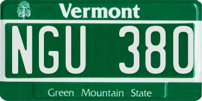 VT license plate NGU380