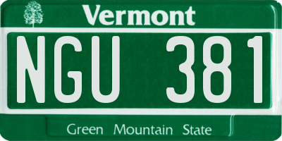 VT license plate NGU381